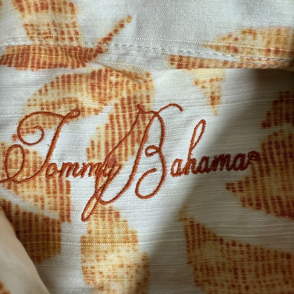 Tommy Bahama Shirt Mens XL Orange Floral Hawaiian 100% Silk Casual‎ Preppy Loose - Picture 9 of 11